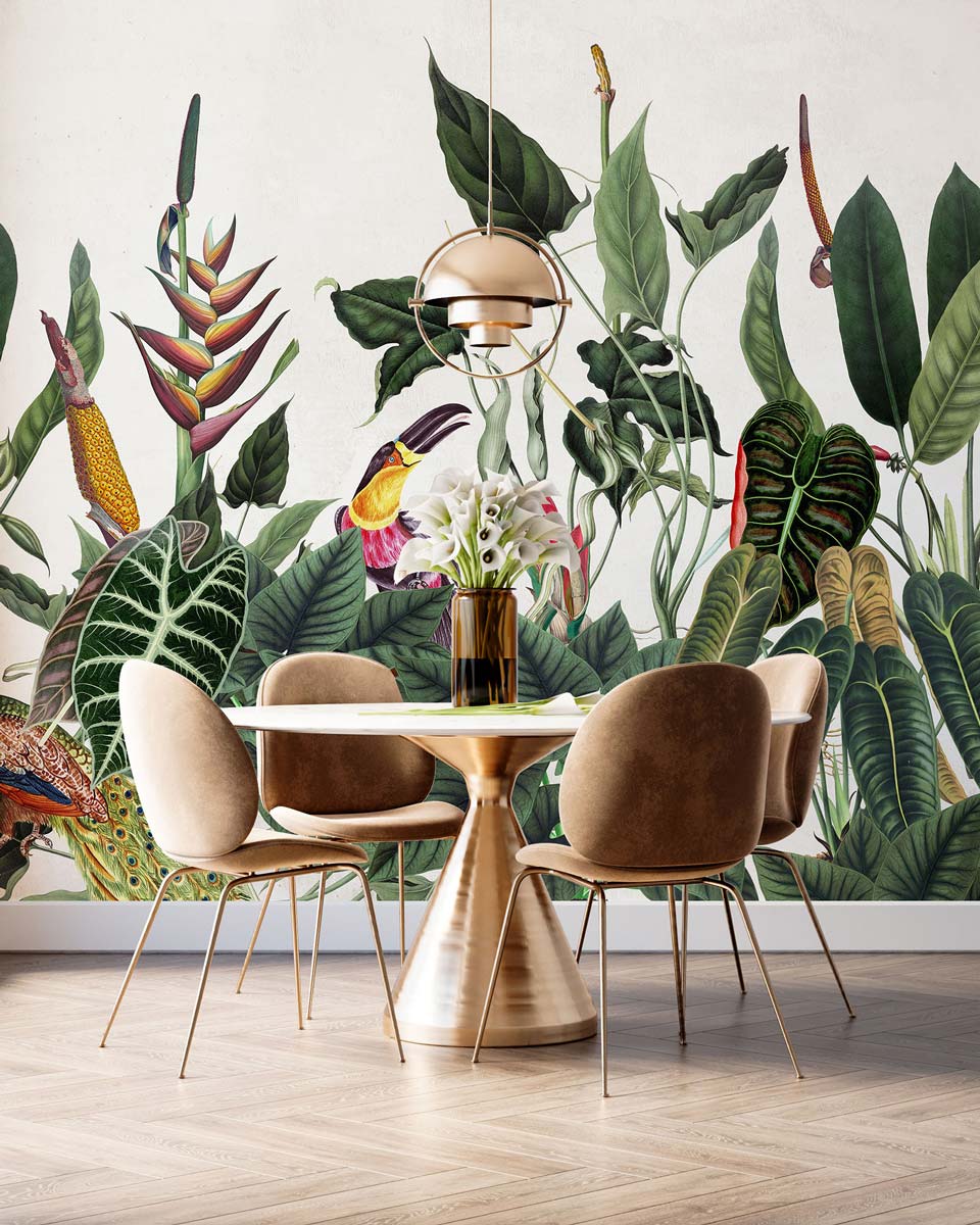 Veer Decor Born?????o Pack 1, 2 & 3 in Green Wall Mural Tropical Mural Green  Mural - 8184-BDL-AG