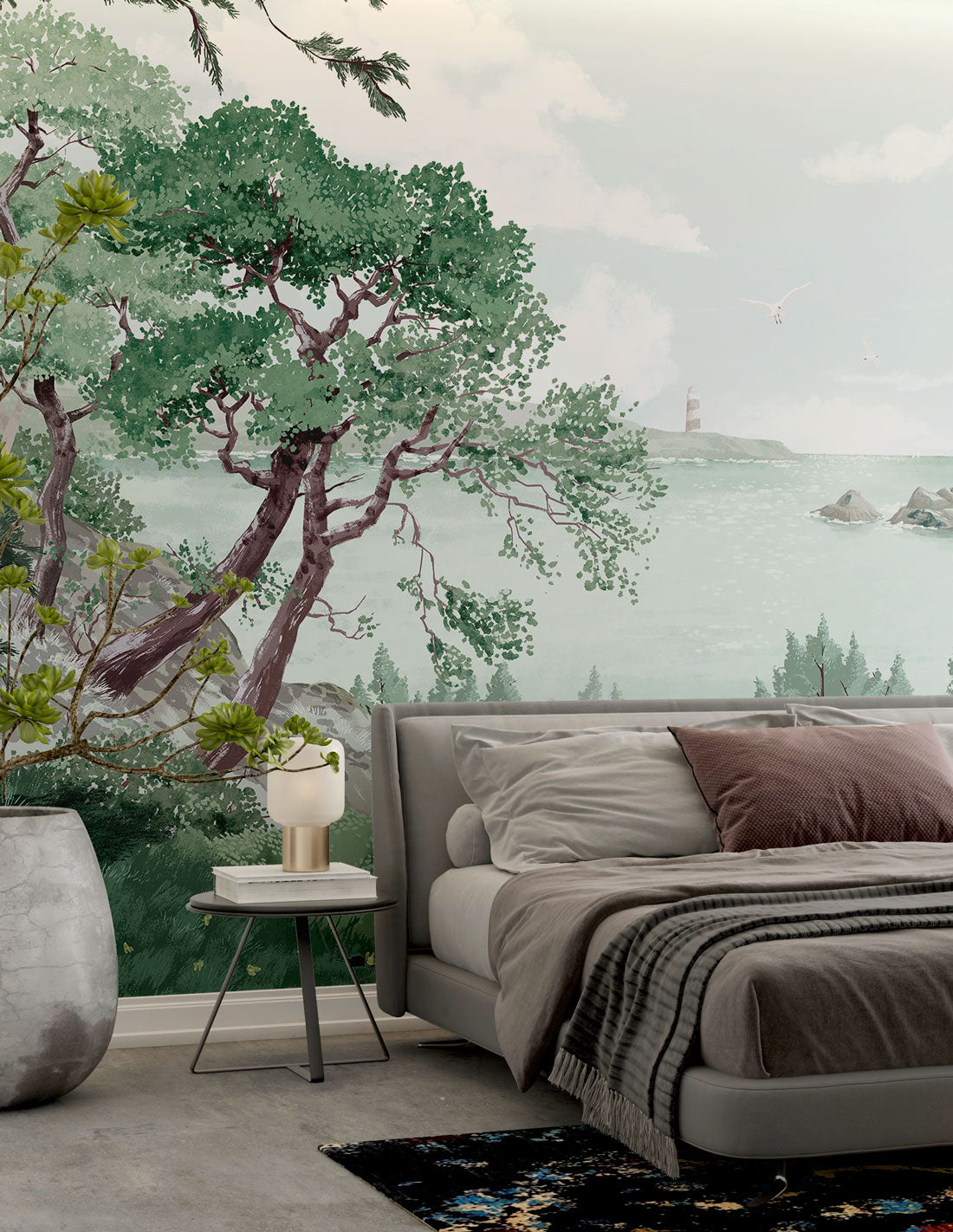 Veer Decor Bretagne Pack 1, 2, 3 & 4 in Green Wall Mural Landscape Mural Green  Mural - 8184-BDL-AI