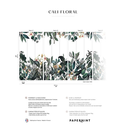 Veer Decor Cali Pack 1, 2 & 3 in Green Wall Mural Tropical Mural Green  Mural - 8184-BDL-AL