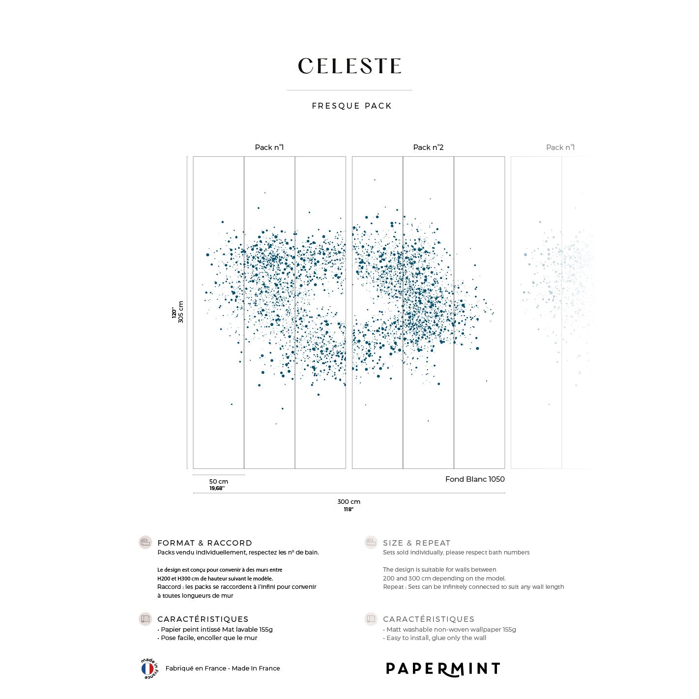 Veer Decor Celestial Pack 1 & 2 in White Wall Mural Abstract Mural White  Mural - 8184-BDL-AM