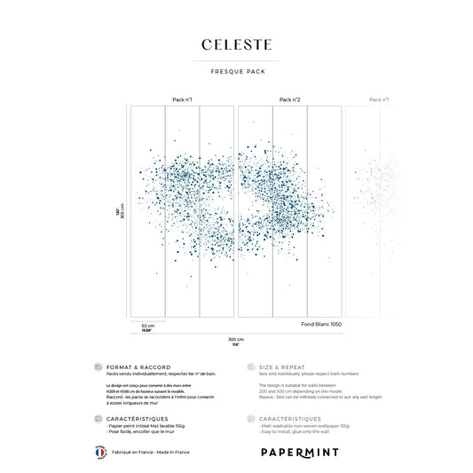 Veer Decor Celestial Pack 1 & 2 in White Wall Mural Abstract Mural White  Mural - 8184-BDL-AM