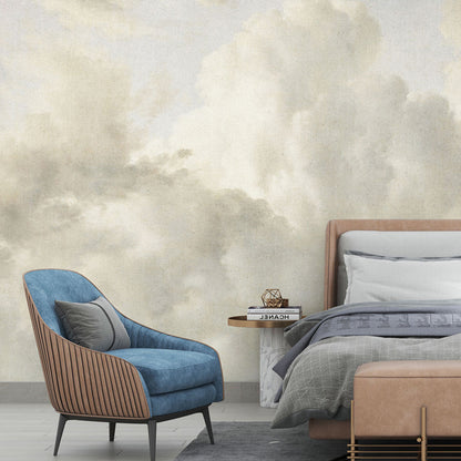 Veer Decor Cotton Sky Pack 1 & 2 in Beige Wall Mural Nature Mural Beige  Mural - 8184-BDL-AN