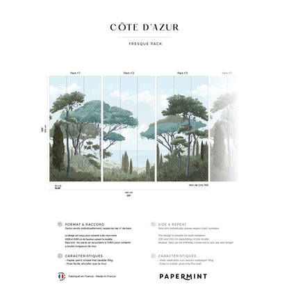 Veer Decor French Riviera Pack 1, 2 & 3 in Gray Wall Mural Landscape Mural Gray  Mural - 8184-BDL-AQ1