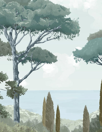 Veer Decor French Riviera Pack 1, 2 & 3 in Gray Wall Mural Landscape Mural Gray  Mural - 8184-BDL-AQ1