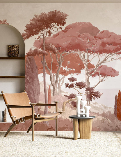Red landscape wall mural panels, pack 1, 2 & 3.