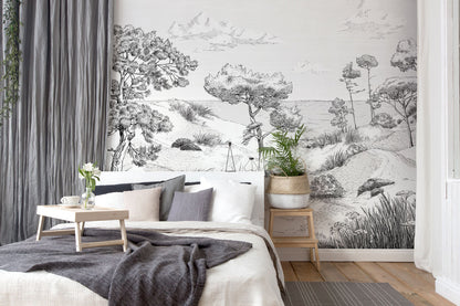 Veer Decor Wild Coast Pack 1, 2 & 3 in Gray Wall Mural Landscape Mural Gray  Mural - 8184-BDL-AR