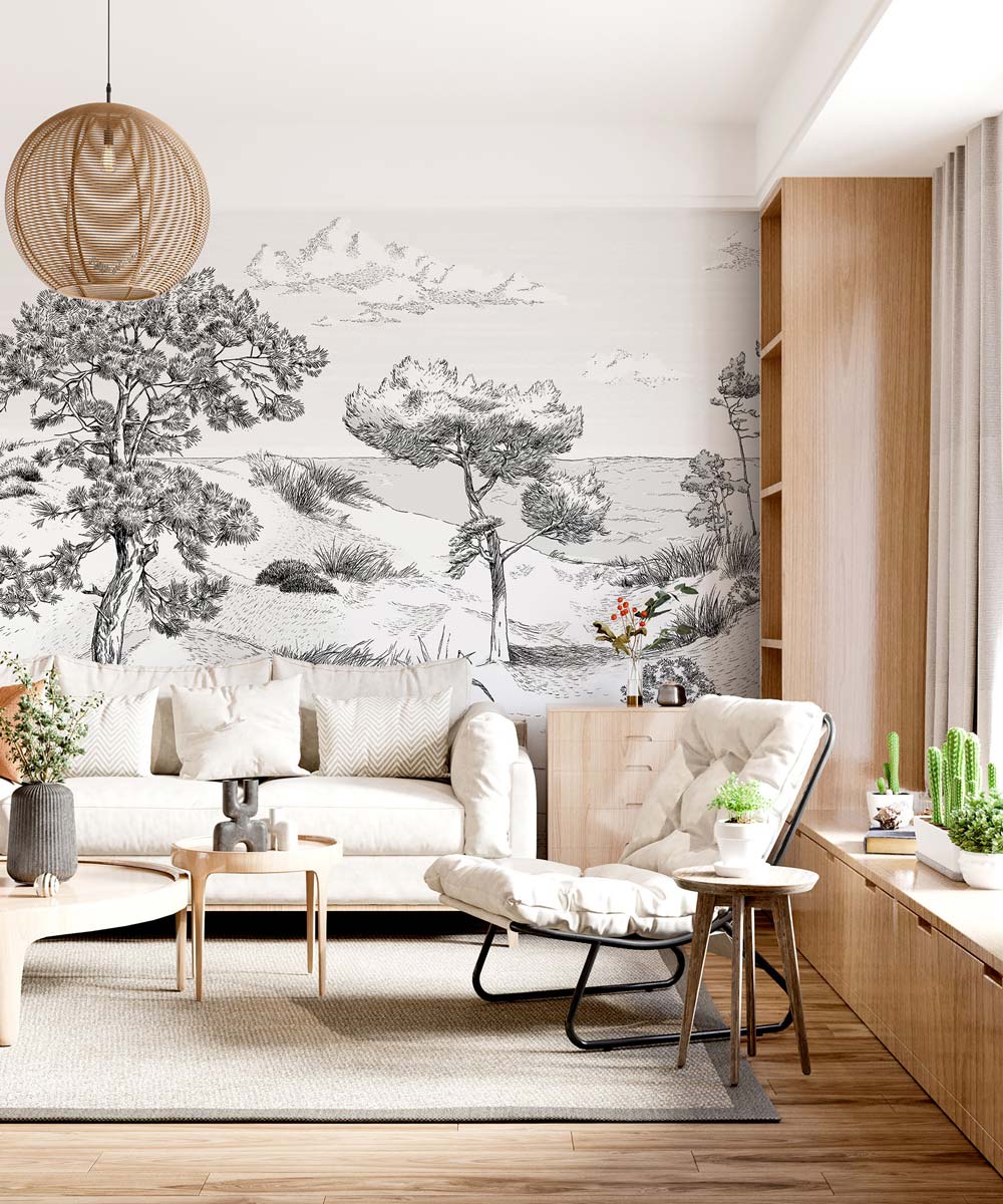 Veer Decor Wild Coast Pack 1, 2 & 3 in Gray Wall Mural Landscape Mural Gray  Mural - 8184-BDL-AR