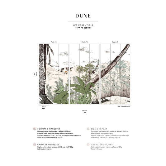 Veer Decor Dune Pack 1, 2 & 3 in Green Wall Mural Landscape Mural Green  Mural - 8184-BDL-AW2