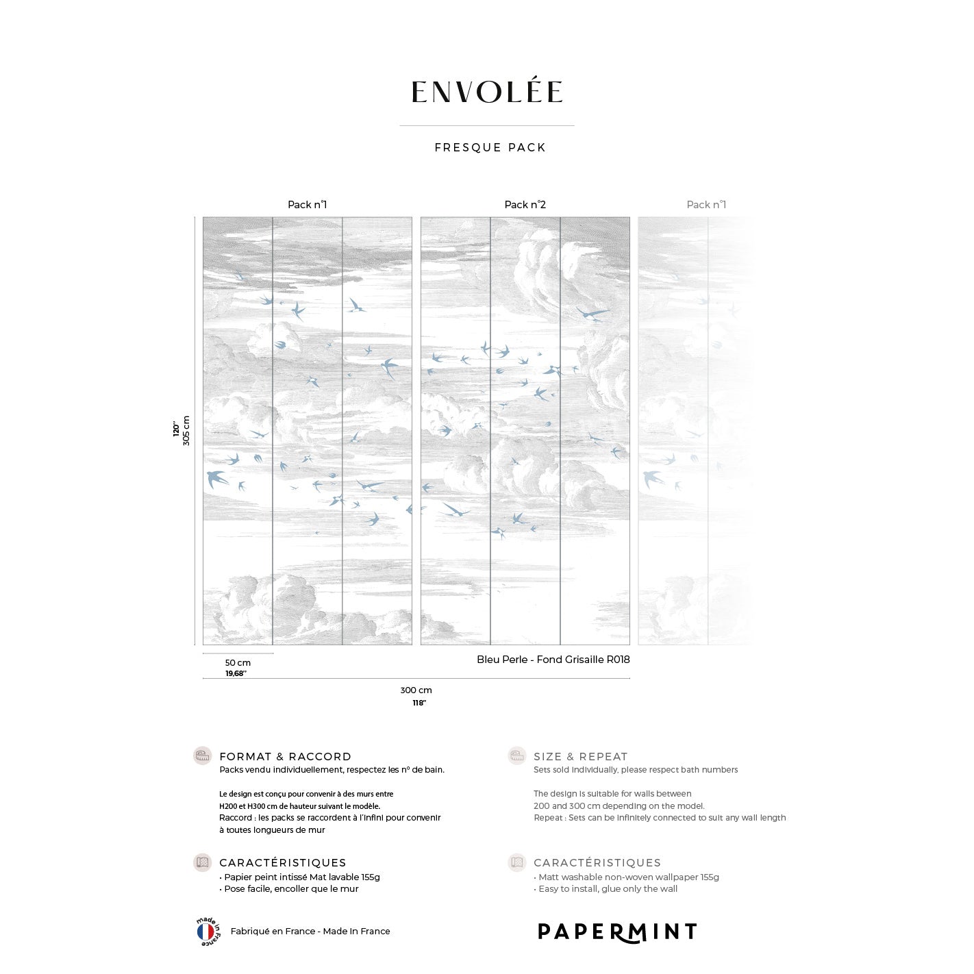 Veer Decor Soaring Pack 1 & 2 in White Wall Mural Animals Mural White  Mural - 8184-BDL-AY2