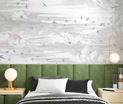 Veer Decor Soaring Pack 1 & 2 in White Wall Mural Animals Mural White  Mural - 8184-BDL-AY2