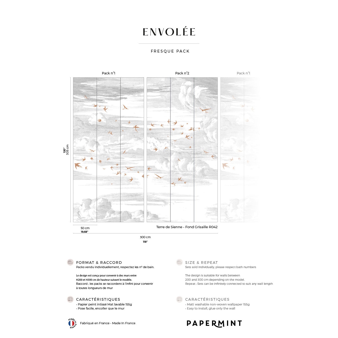 Veer Decor Soaring Pack 1 & 2 in Red Wall Mural Animals Mural Red  Mural - 8184-BDL-AY3