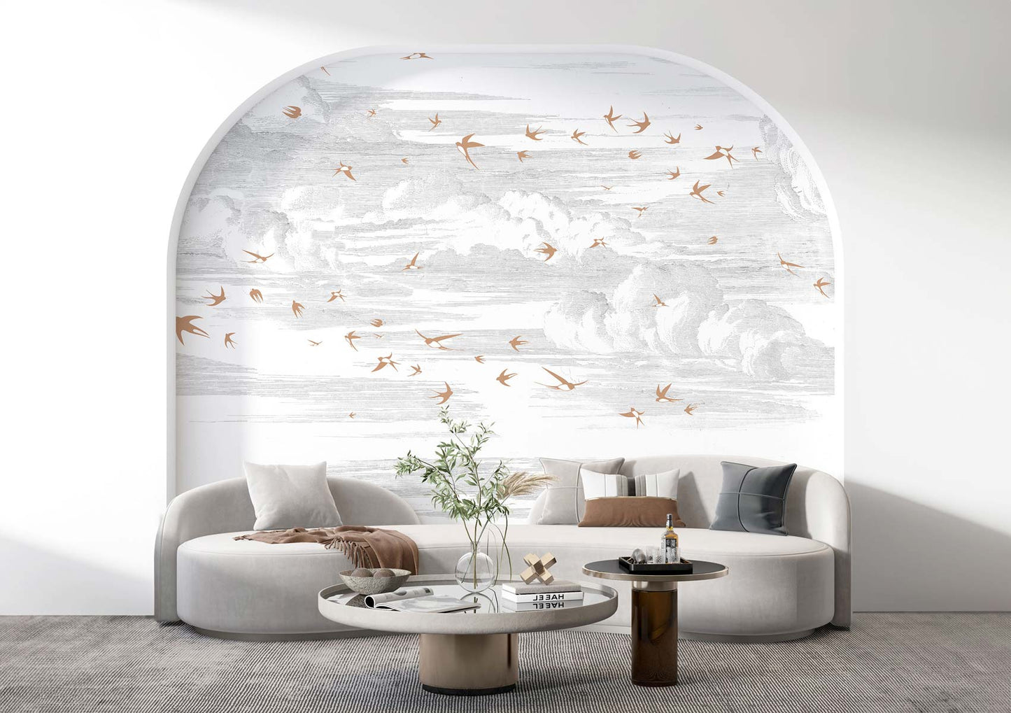 Veer Decor Soaring Pack 1 & 2 in Red Wall Mural Animals Mural Red  Mural - 8184-BDL-AY3