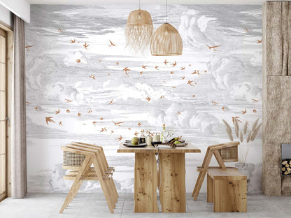 Veer Decor Soaring Pack 1 & 2 in Red Wall Mural Animals Mural Red  Mural - 8184-BDL-AY3