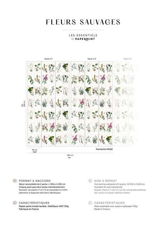 Veer Decor Wild Flowers Pack 1 & 2 in Multi Wall Mural Botanical & Floral Mural Multi  Mural - 8184-BDL-BB