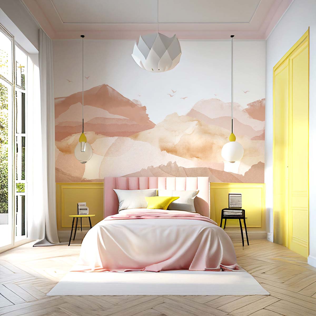 Veer Decor Hills Pack 1, 2 & 3 in Orange Wall Mural Landscape Mural Orange  Mural - 8184-BDL-BH2