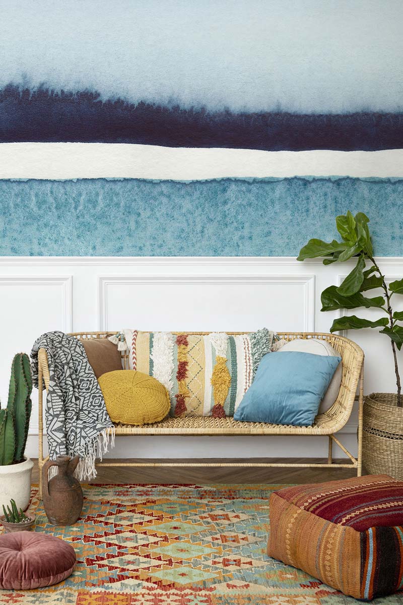 Veer Decor Sea Horizon Pack 1 & 2 in Blue Wall Mural Abstract Mural Blue  Mural - 8184-BDL-BI