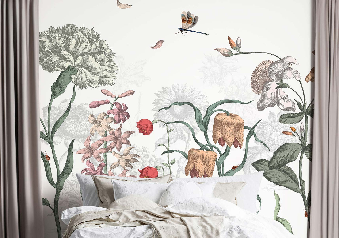 Veer Decor English Garden Pack 1, 2 & 3 in Green Wall Mural Botanical & Floral Mural Green  Mural - 8184-BDL-BK1