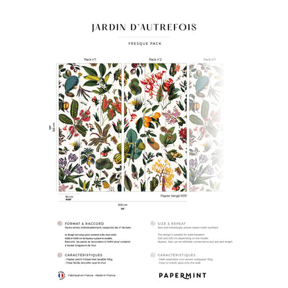 Veer Decor Yesteryear Garden Pack 1 & 2 in Multi Wall Mural Botanical & Floral Mural Multi  Mural - 8184-BDL-BL