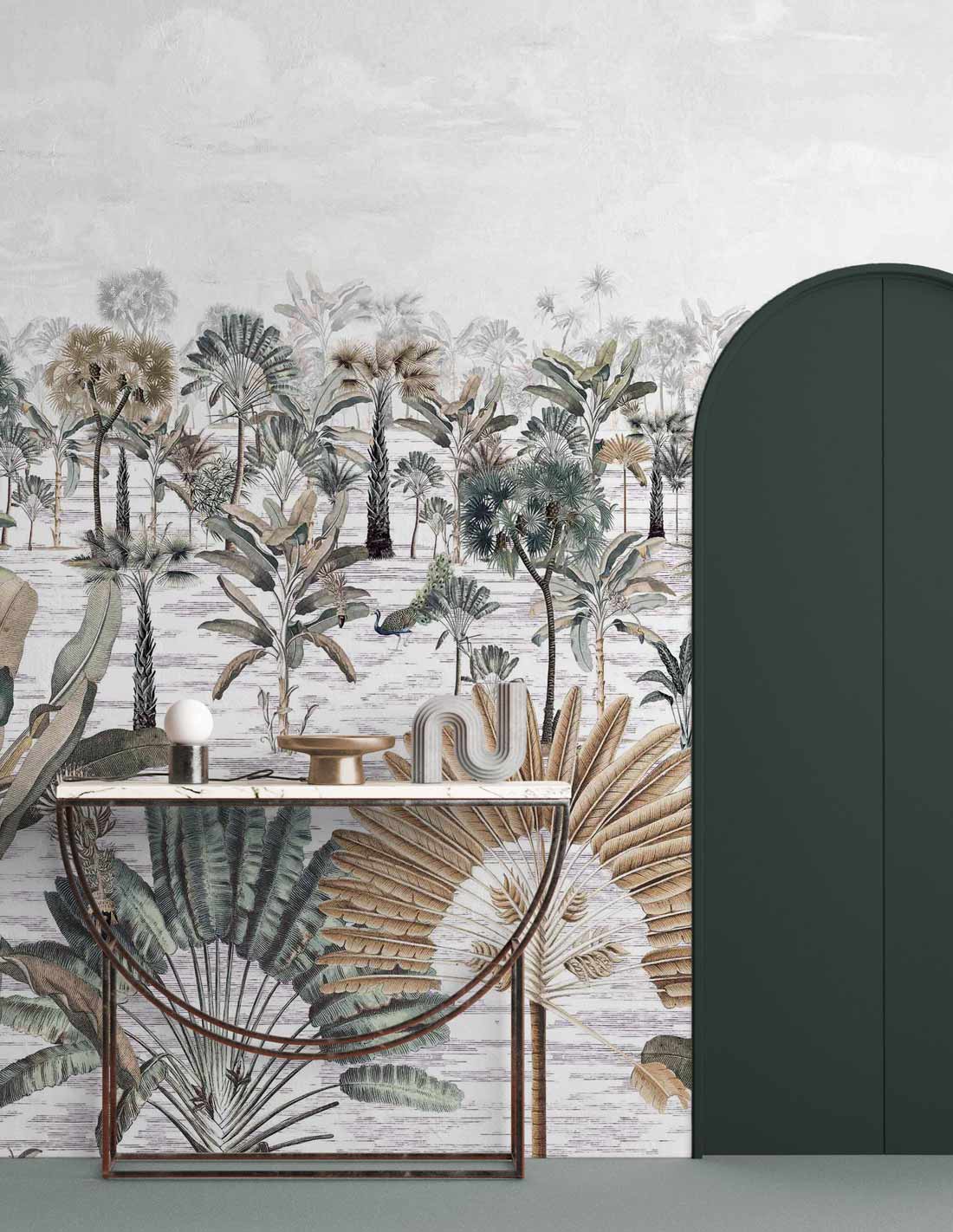 Veer Decor Java Pack 1 & 2 in Green Wall Mural Nature Mural Green  Mural - 8184-BDL-BM