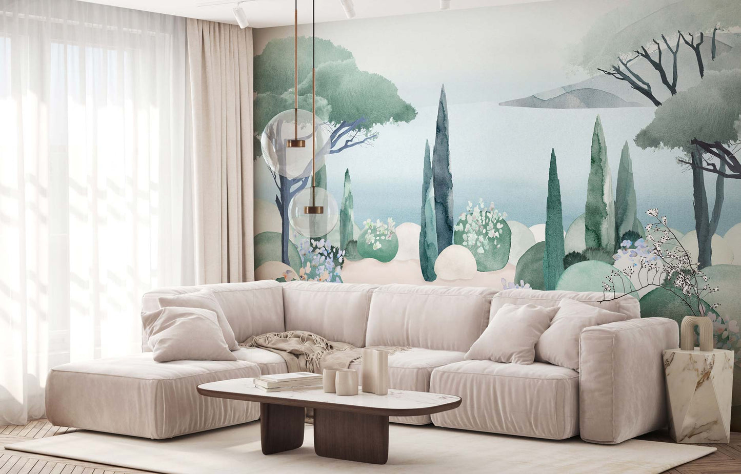 Veer Decor The Sea Pack 1, 2 & 3 in Blue Wall Mural Landscape Mural Blue  Mural - 8184-BDL-BO