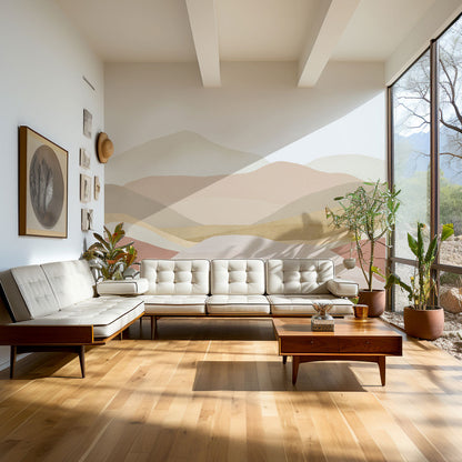 Veer Decor The Hills Pack 1 & 2 in Pink Wall Mural Landscape Mural Pink  Mural - 8184-BDL-BP1