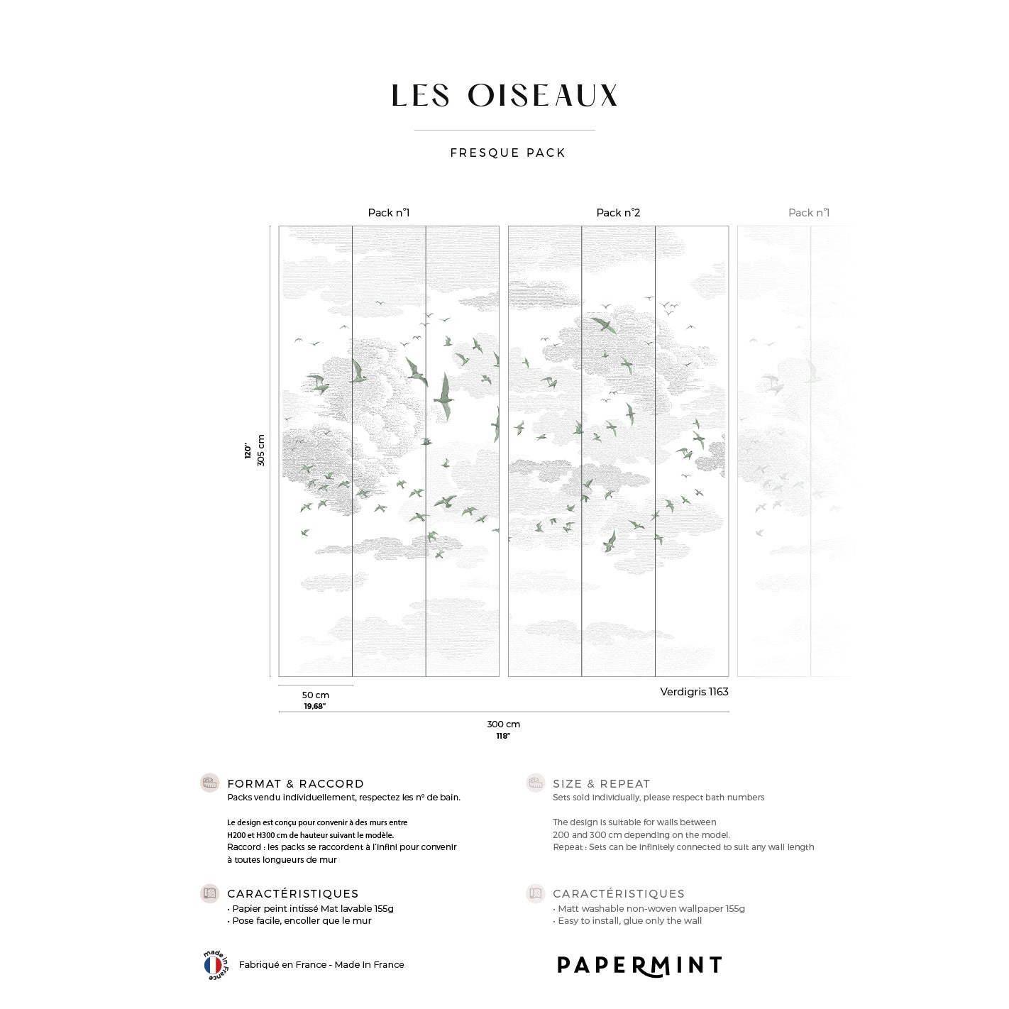 Veer Decor Birds Pack 1 & 2 in Green Wall Mural Animals Mural Green  Mural - 8184-BDL-BR1