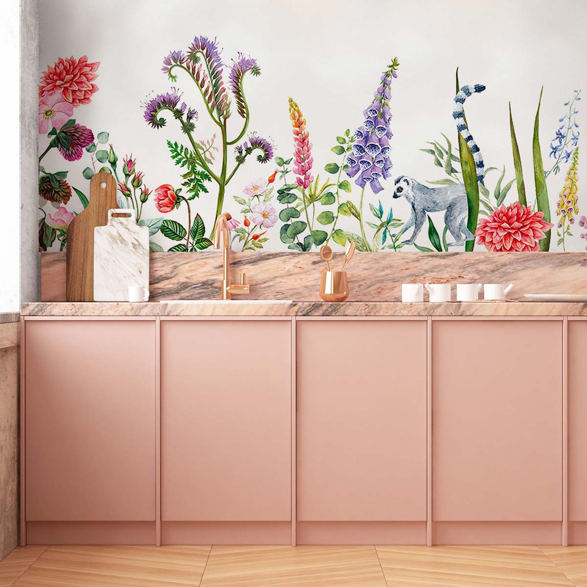 Veer Decor Lewis Pack 1 & 2 in Multi Wall Mural Botanical & Floral Mural Multi  Mural - 8184-BDL-BU