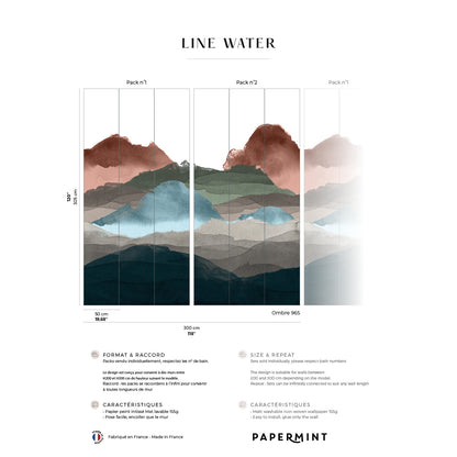 Veer Decor Line Water Pack 1 & 2 in Multi Wall Mural Abstract Mural Multi  Mural - 8184-BDL-BX