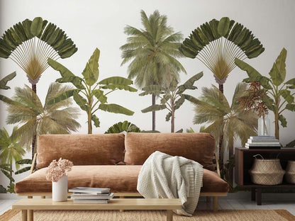 Veer Decor Manaus Pack 1 & 2 in Green Wall Mural Tropical Mural Green  Mural - 8184-BDL-BY