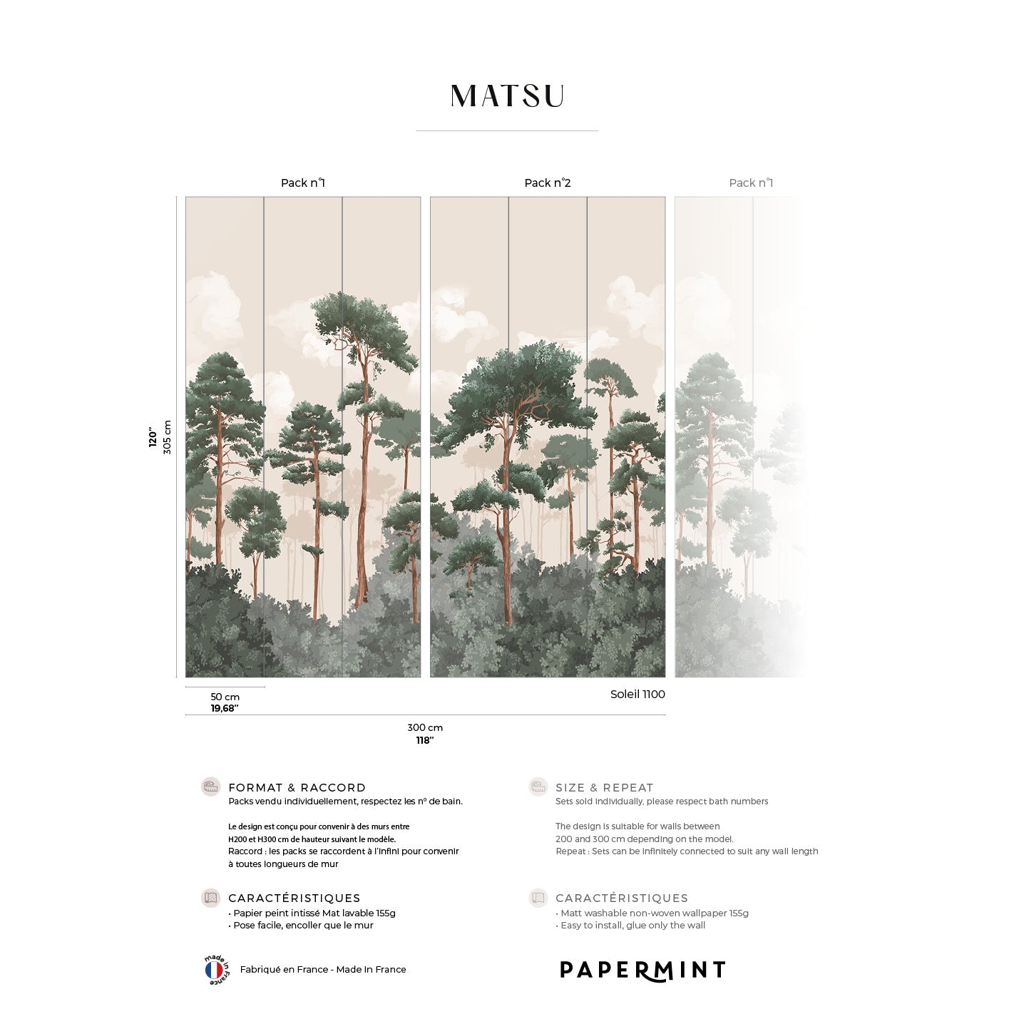 Veer Decor Matsu Pack 1 & 2 in Pink Wall Mural Nature Mural Pink  Mural - 8184-BDL-CA1