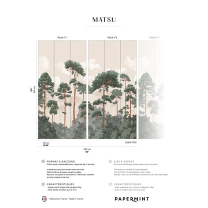 Veer Decor Matsu Pack 1 & 2 in Pink Wall Mural Nature Mural Pink  Mural - 8184-BDL-CA1