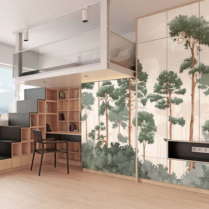 Veer Decor Matsu Pack 1 & 2 in Pink Wall Mural Nature Mural Pink  Mural - 8184-BDL-CA1