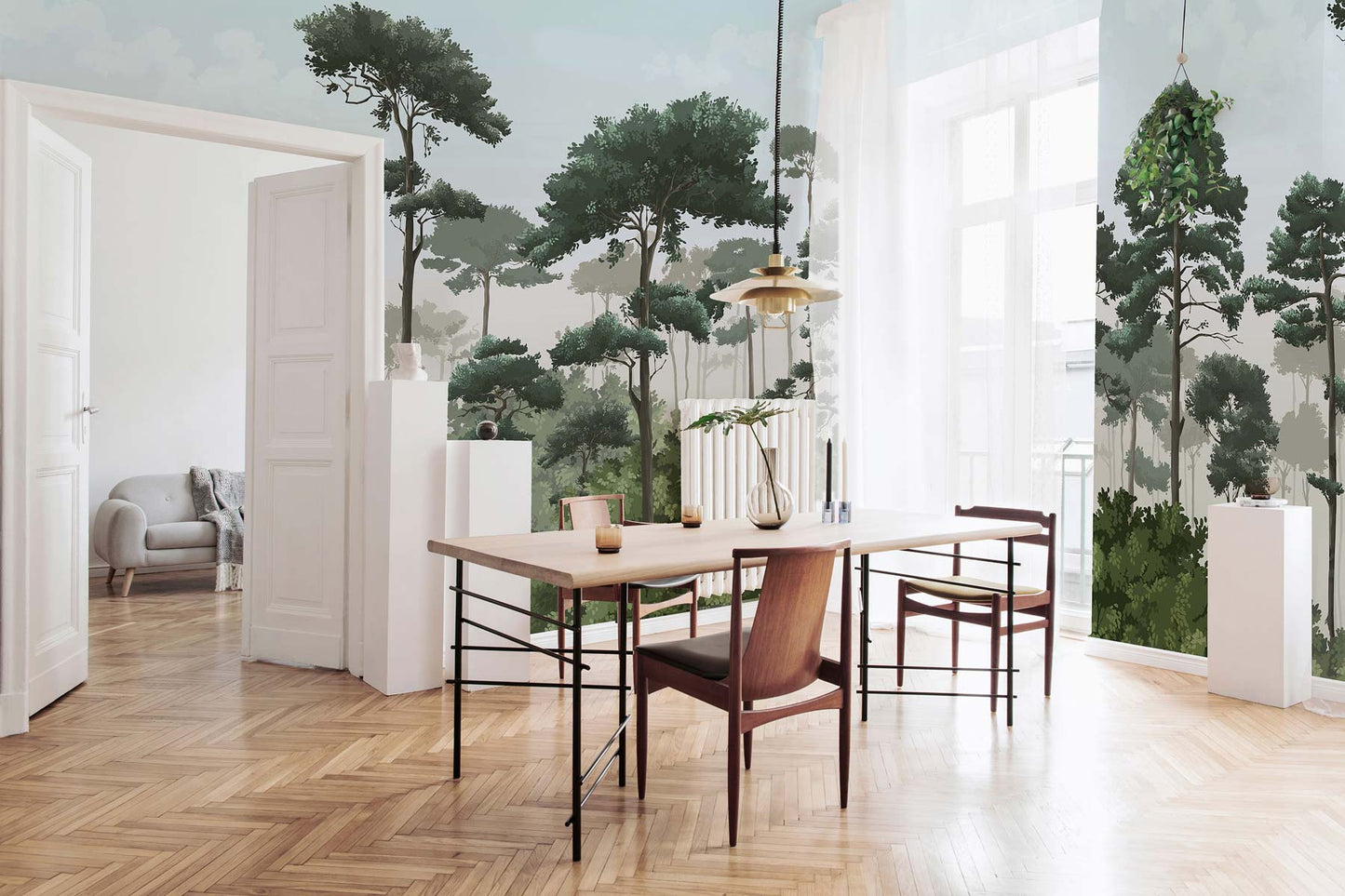 Veer Decor Matsu Pack 1 & 2 in Blue Wall Mural Nature Mural Blue  Mural - 8184-BDL-CA2