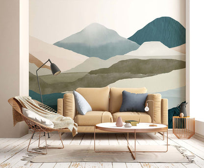 Veer Decor Montagna Pack 1, 2 & 3 in Teal Wall Mural Nature Mural Teal  Mural - 8184-BDL-CE1