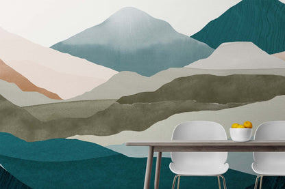Veer Decor Montagna Pack 1, 2 & 3 in Teal Wall Mural Nature Mural Teal  Mural - 8184-BDL-CE1
