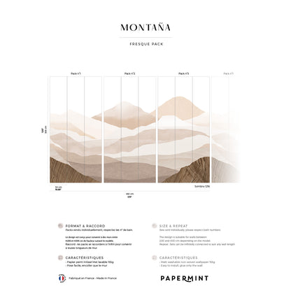 Veer Decor Montagna Pack 1, 2 & 3 in Pink Wall Mural Nature Mural Pink  Mural - 8184-BDL-CE2