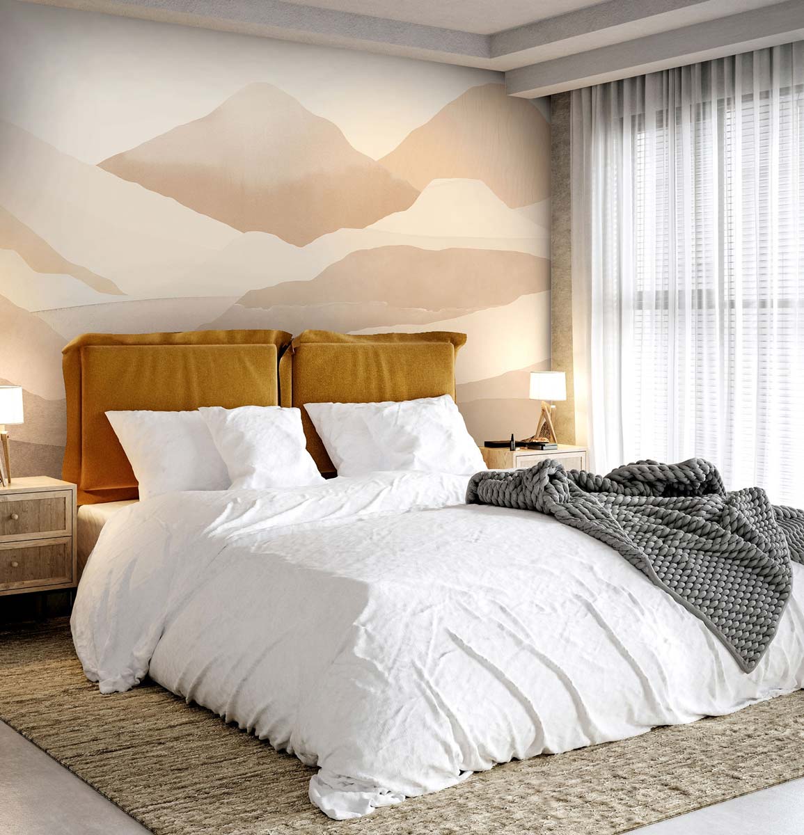 Veer Decor Montagna Pack 1, 2 & 3 in Pink Wall Mural Nature Mural Pink  Mural - 8184-BDL-CE2