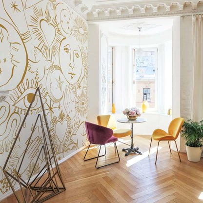 Veer Decor Mystic Pack 1, 2 & 3 in Gold Wall Mural Words & Symbols Mural Gold  Mural - 8184-BDL-CH1