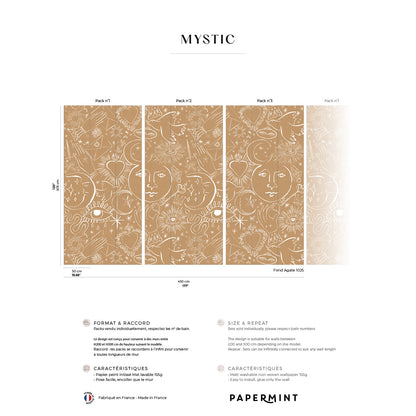 Veer Decor Mystic Pack 1, 2 & 3 in Brown Wall Mural Words & Symbols Mural Brown  Mural - 8184-BDL-CH2