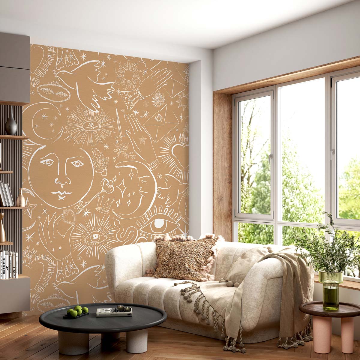 Veer Decor Mystic Pack 1, 2 & 3 in Brown Wall Mural Words & Symbols Mural Brown  Mural - 8184-BDL-CH2
