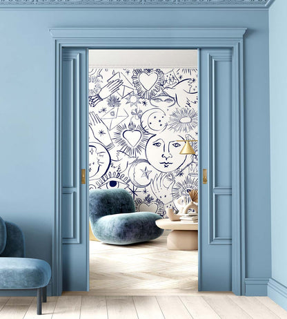 Veer Decor Mystic Pack 1, 2 & 3 in White Wall Mural Words & Symbols Mural White  Mural - 8184-BDL-CH3