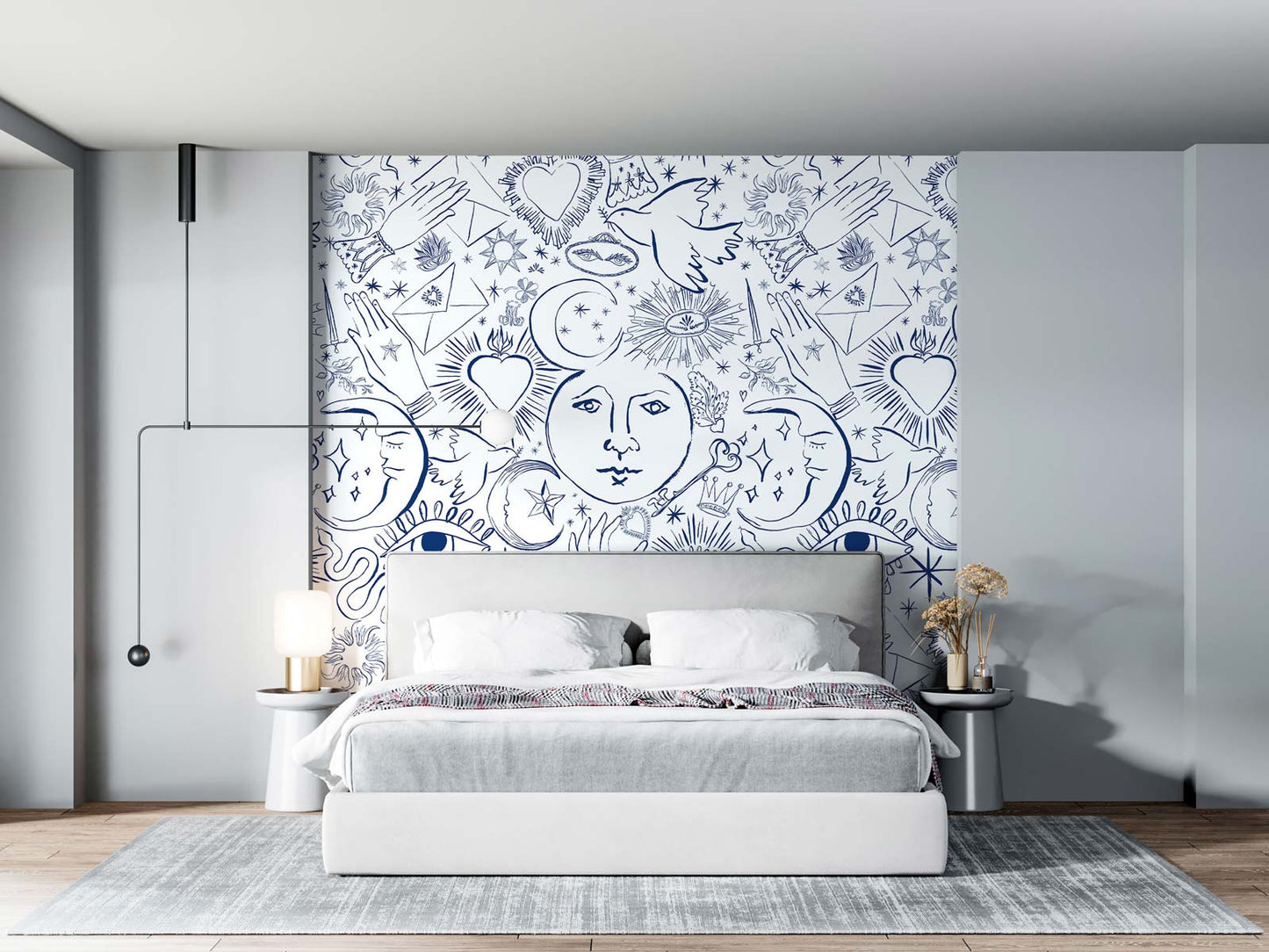 Veer Decor Mystic Pack 1, 2 & 3 in White Wall Mural Words & Symbols Mural White  Mural - 8184-BDL-CH3