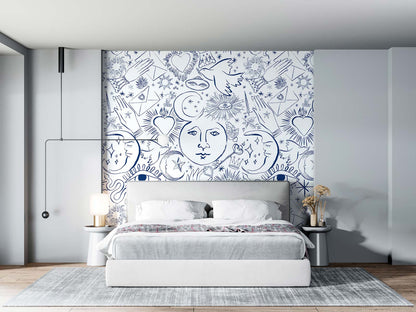 Veer Decor Mystic Pack 1, 2 & 3 in White Wall Mural Words & Symbols Mural White  Mural - 8184-BDL-CH3