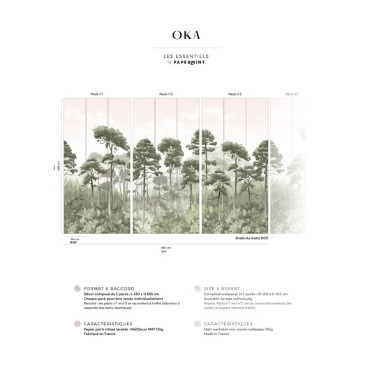 Veer Decor Oka Pack 1, 2 & 3 in Pink Wall Mural Nature Mural Pink  Mural - 8184-BDL-CJ2