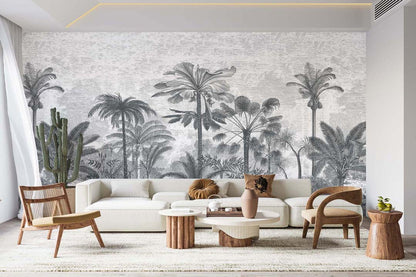Veer Decor Palm Grove Pack 1, 2 & 3 in Gray Wall Mural Nature Mural Gray  Mural - 8184-BDL-CL1