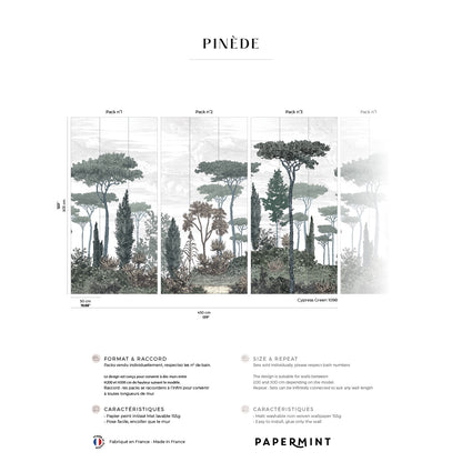 Veer Decor Pinery Pack 1, 2 & 3 in Green Wall Mural Nature Mural Green  Mural - 8184-BDL-CN1