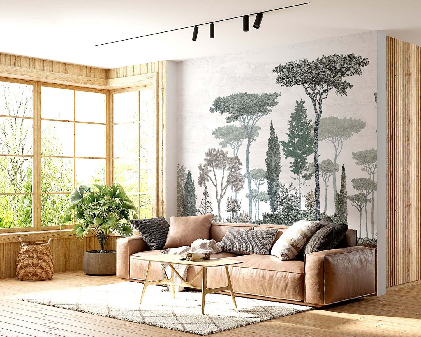 Veer Decor Pinery Pack 1, 2 & 3 in Green Wall Mural Nature Mural Green  Mural - 8184-BDL-CN1