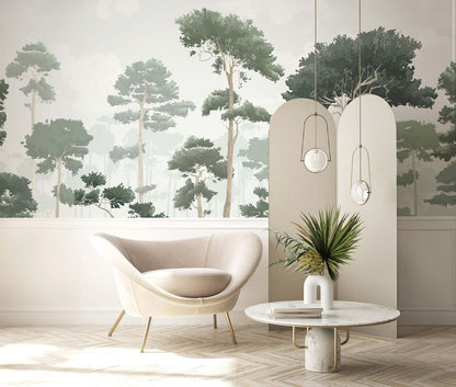 Veer Decor Pinewood Pack 1, 2 & 3 in Green Wall Mural Nature Mural Green  Mural - 8184-BDL-CO1