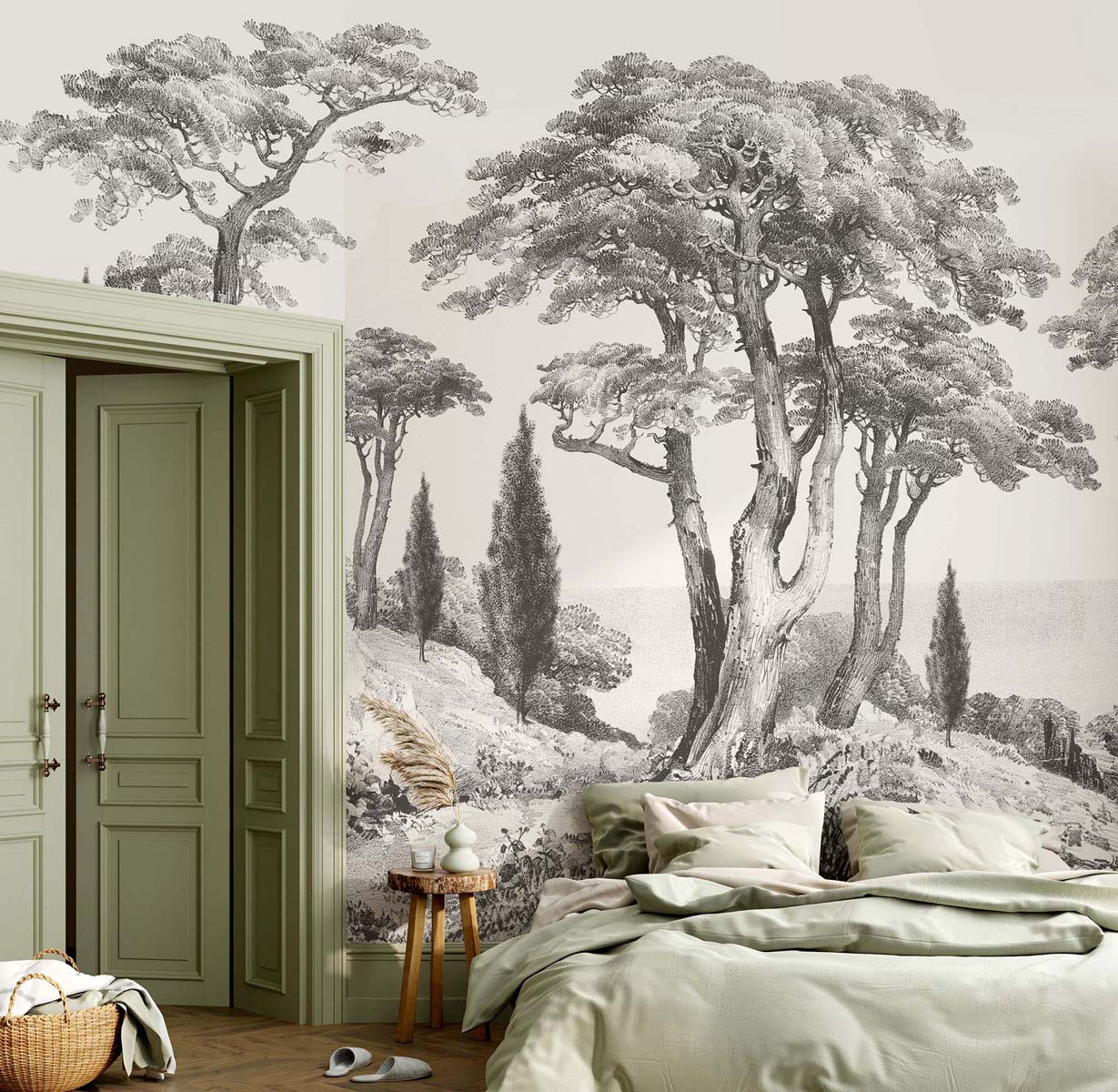 Veer Decor Porquerolles Pack 1, 2 & 3 in Gray Wall Mural Nature Mural Gray  Mural - 8184-BDL-CP