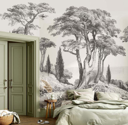 Veer Decor Porquerolles Pack 1, 2 & 3 in Gray Wall Mural Nature Mural Gray  Mural - 8184-BDL-CP